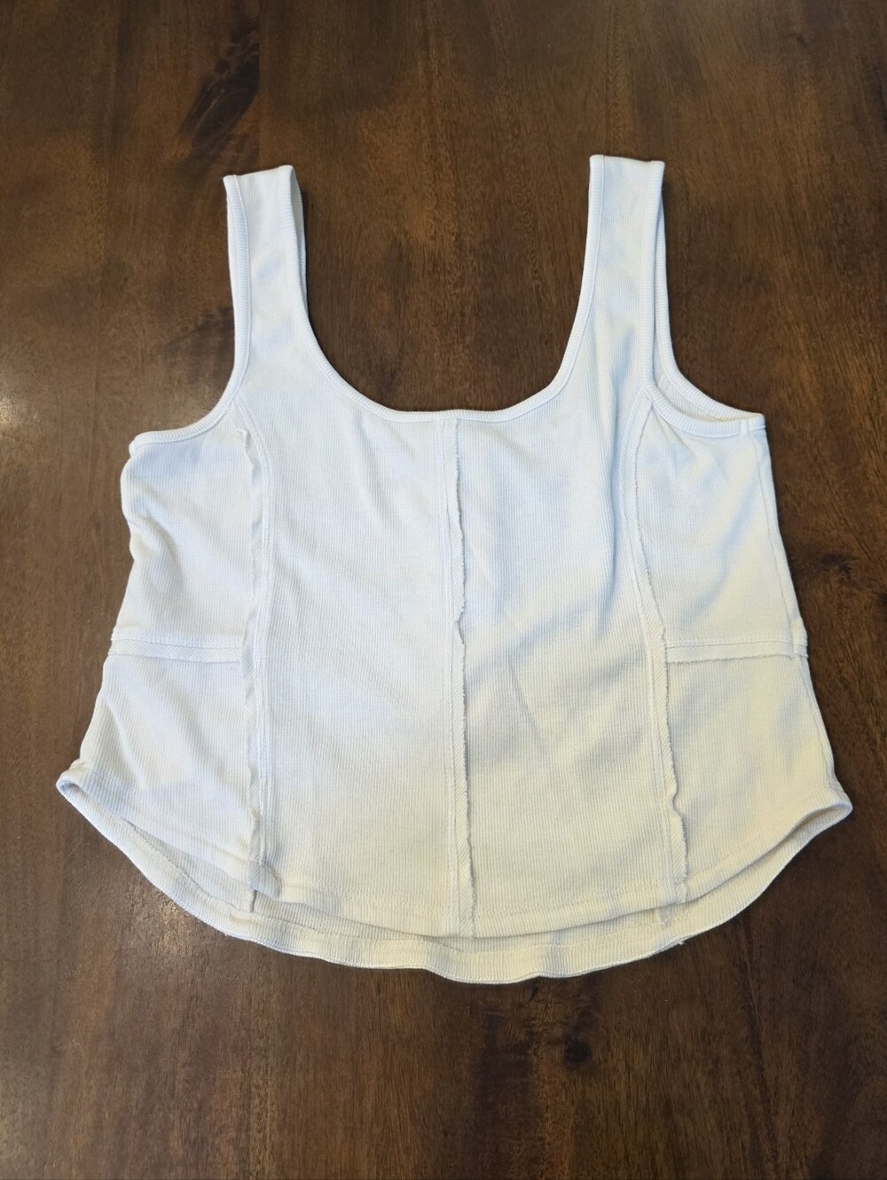 Anthropologie Cream Ribbed Snap-Front Tank Top - Picture 6 of 10